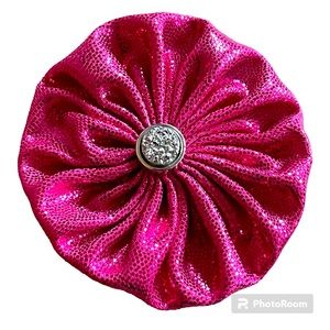 Decorative fabric flower’s pink set of 6